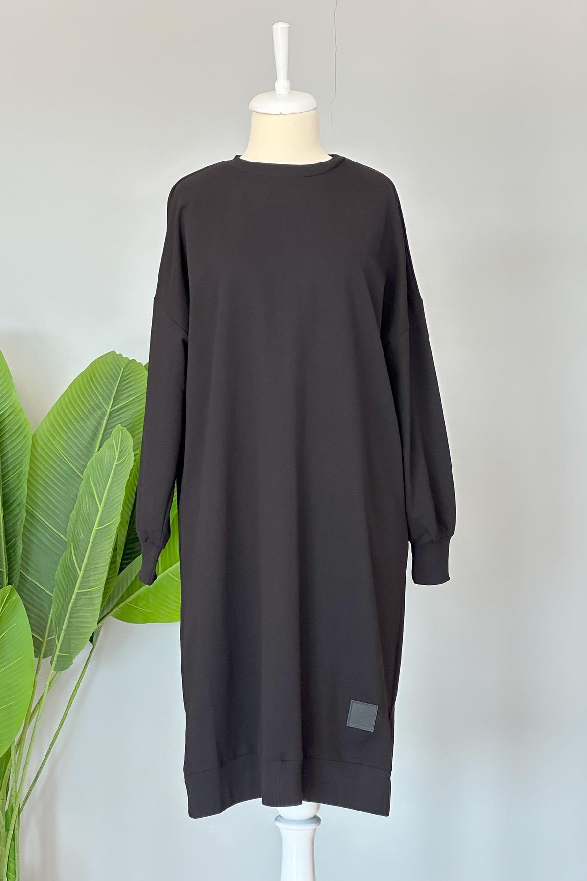 Soul Basic Uzun Sweat Tunik 30645 Siyah