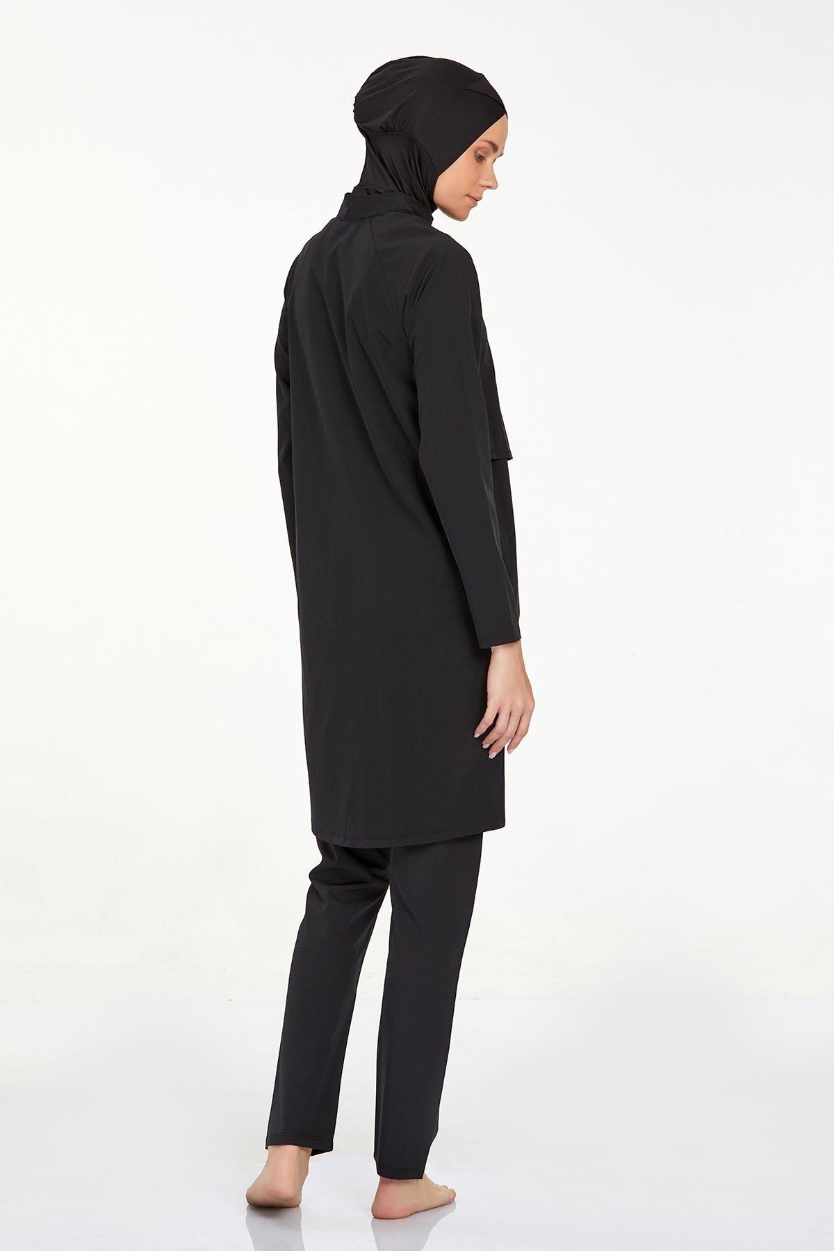 Spor Likra Tam Kapalı Tesettür Mayo Joselyn 4583 Siyah 