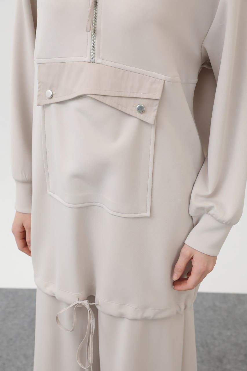 Sweat Pantolon Modal Takım 14299 Bej