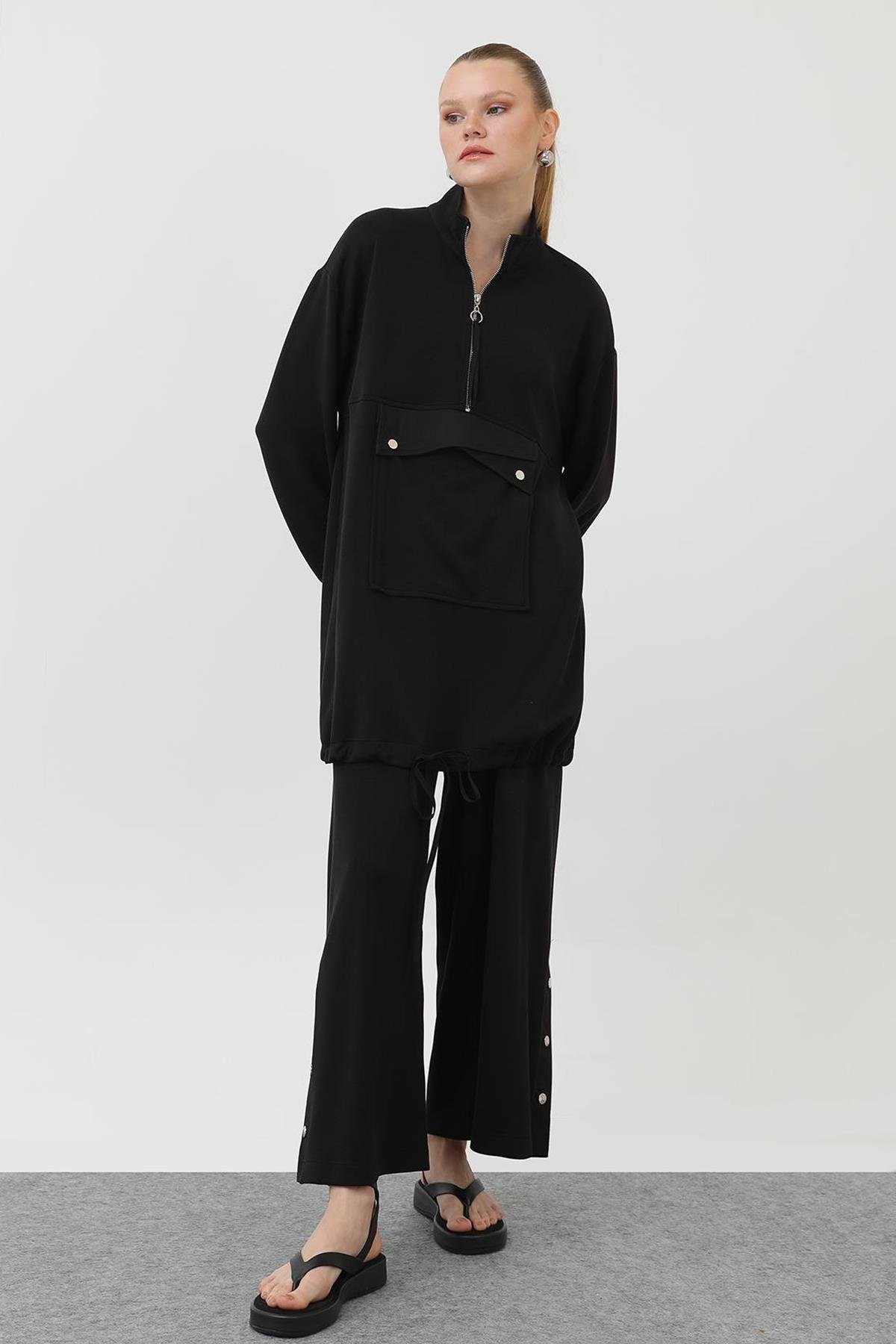 Sweat Pantolon Modal Takım 14299 Siyah