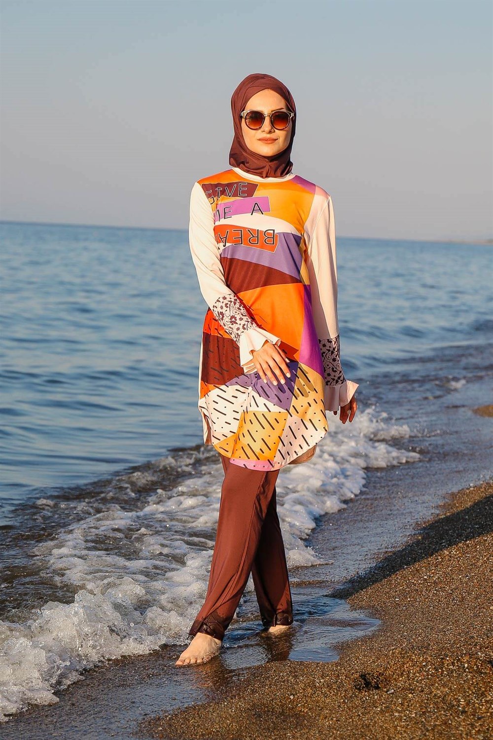 Tam Kapalı Mayo Kahverengi M2007-1841