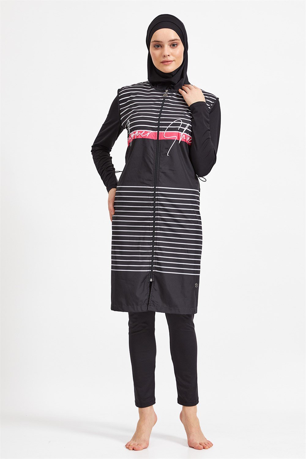 Tam Kapalı Tesettür Mayo 0542 Siyah Maresiva Remsa Mayo