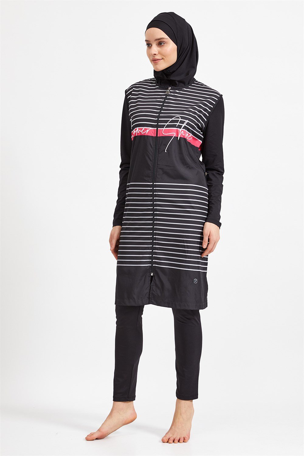 Tam Kapalı Tesettür Mayo 0542 Siyah Maresiva Remsa Mayo