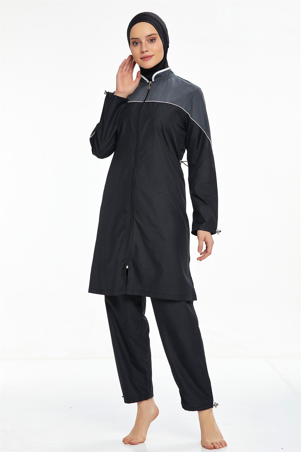 Tam Kapalı Tesettür Mayo 0552 Siyah Remsa Mayo