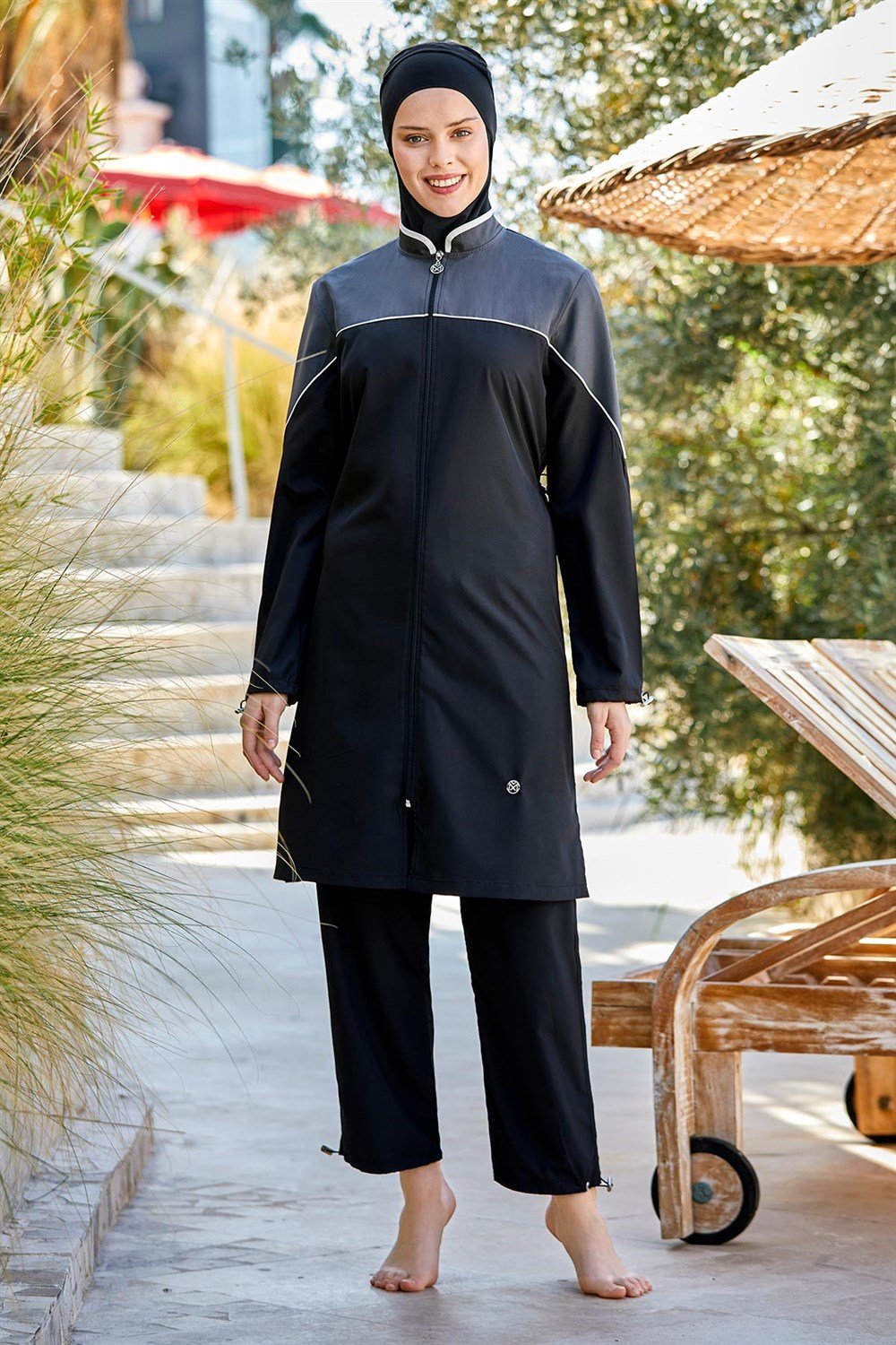 Tam Kapalı Tesettür Mayo 0552 Siyah Remsa Mayo