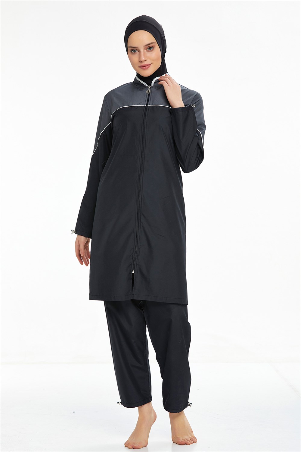 Tam Kapalı Tesettür Mayo 0552 Siyah Remsa Mayo