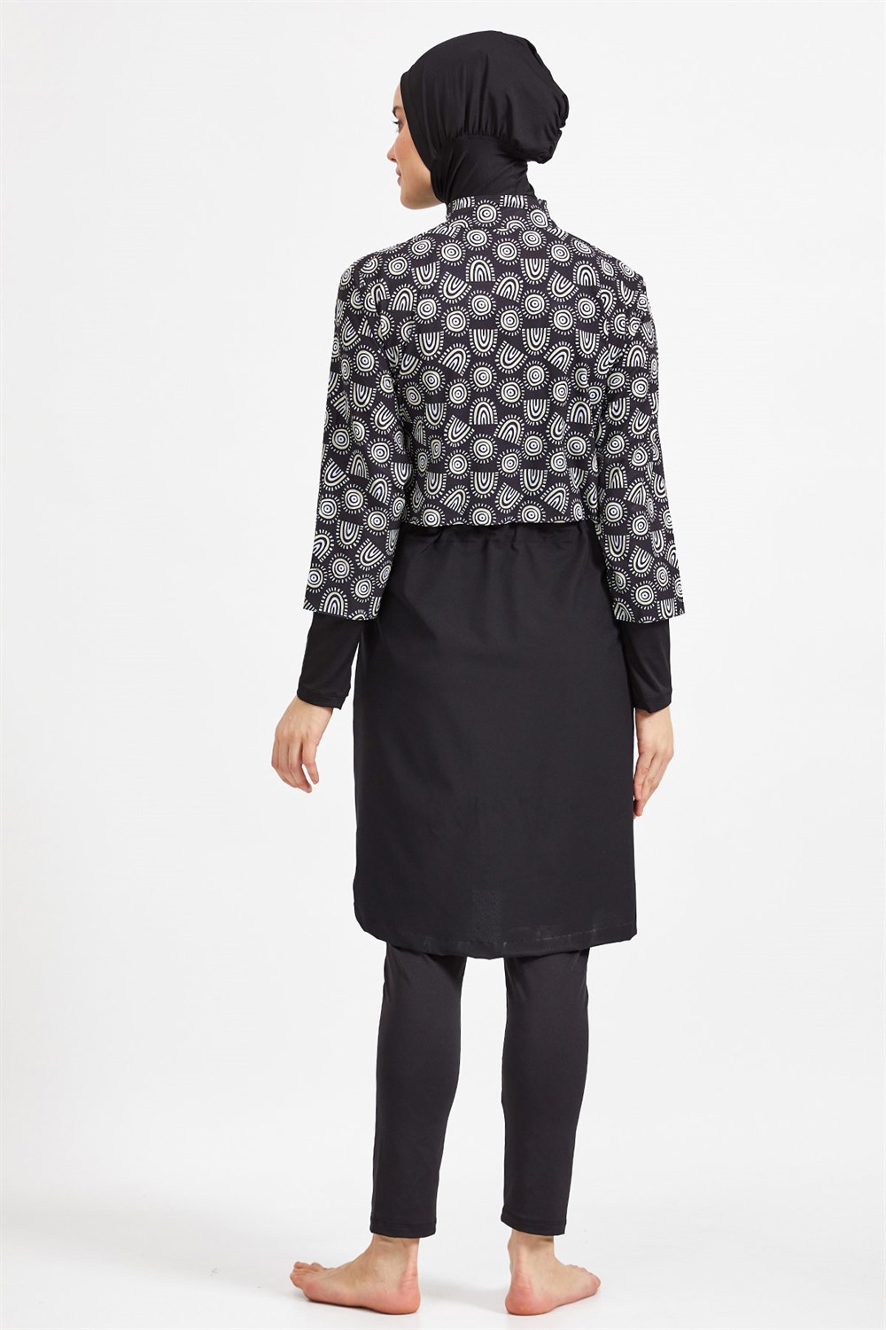 Tam Kapalı Tesettür Mayo 0555 Siyah Remsa Mayo