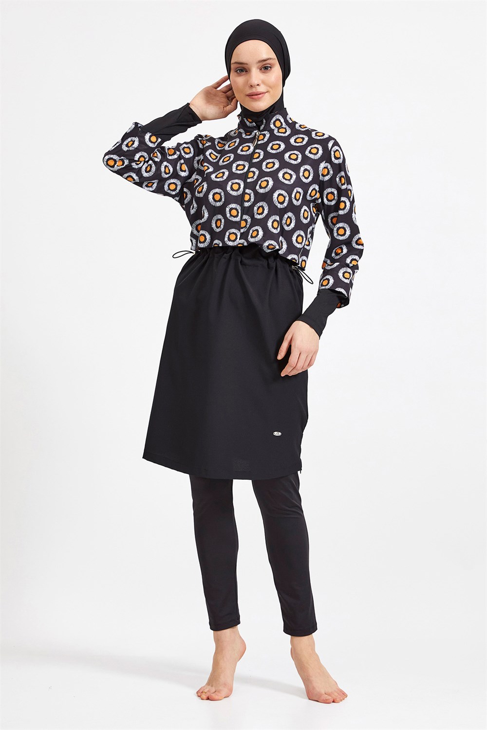 Tam Kapalı Tesettür Mayo 0556 Siyah Remsa Mayo