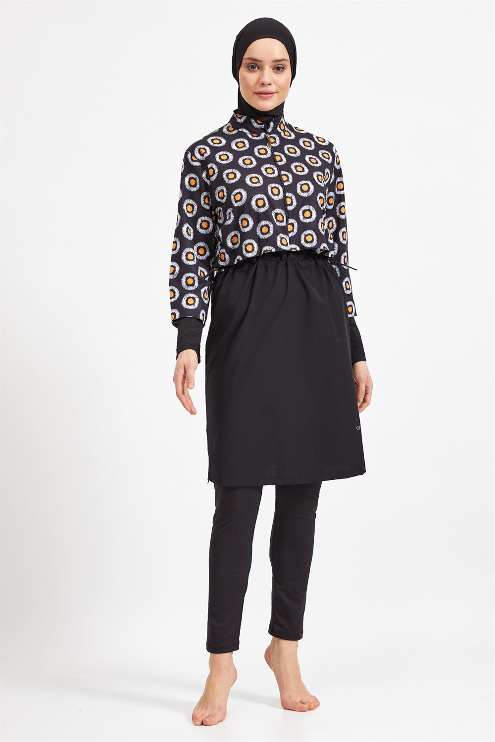 Tam Kapalı Tesettür Mayo 0556 Siyah Remsa Mayo