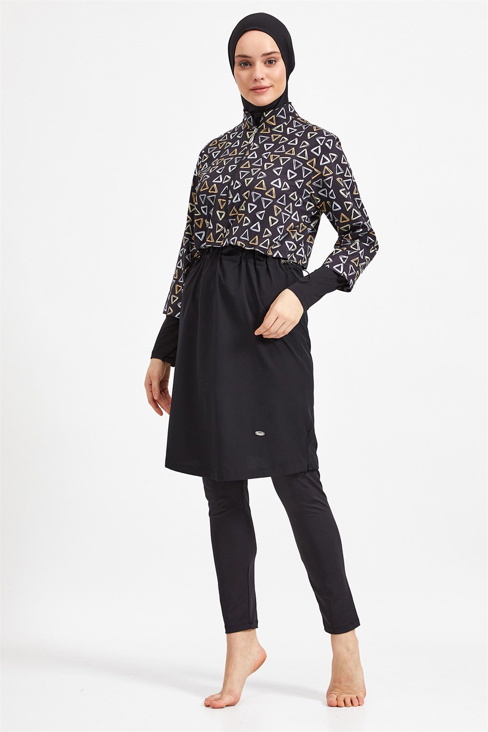 Tam Kapalı Tesettür Mayo 0557 Siyah Remsa Mayo