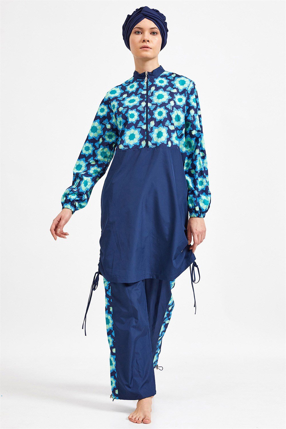 Tam Kapalı Tesettür Mayo 1312 Koyu Lacivert Remsa Mayo