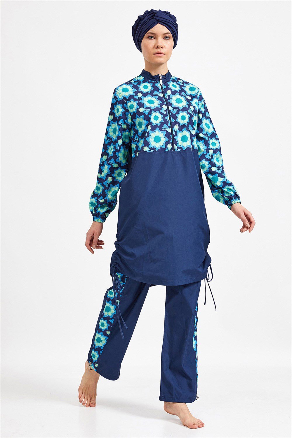 Tam Kapalı Tesettür Mayo 1312 Koyu Lacivert Remsa Mayo