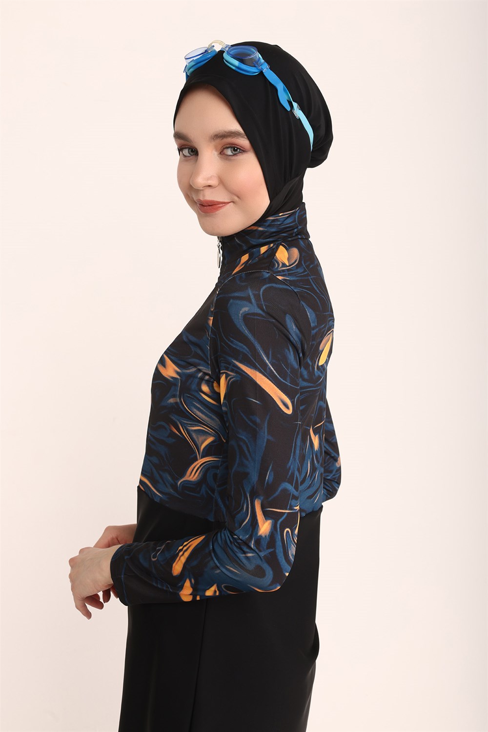 Tam Kapalı Tesettür Mayo 2102 Siyah Remsa Mayo