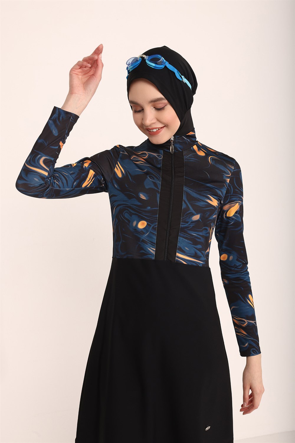 Tam Kapalı Tesettür Mayo 2102 Siyah Remsa Mayo