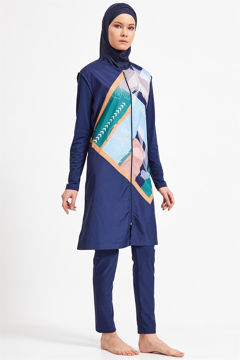 Tam Kapalı Tesettür Mayo 2204 Koyu Lacivert Remsa Mayo