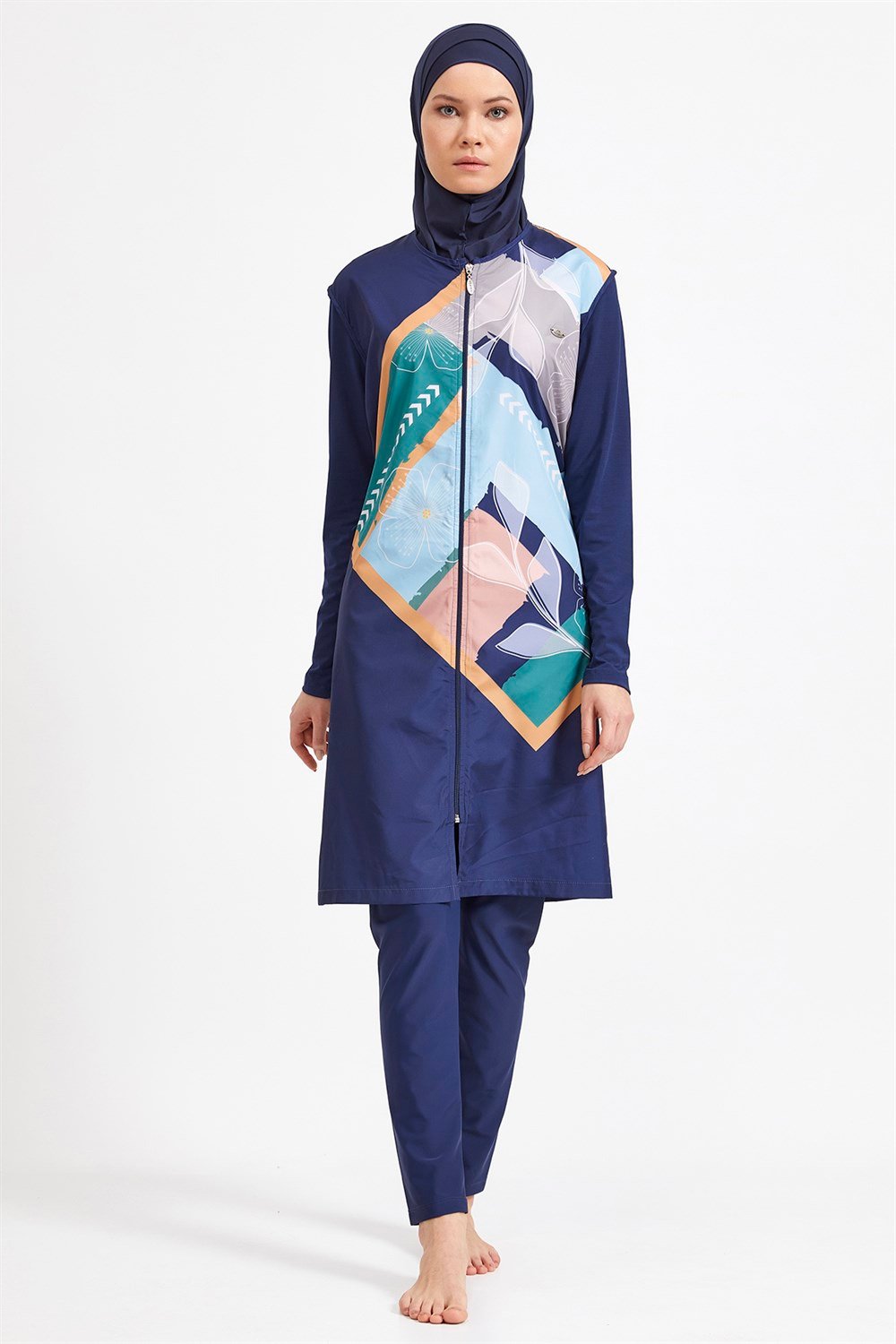 Tam Kapalı Tesettür Mayo 2204 Koyu Lacivert Remsa Mayo