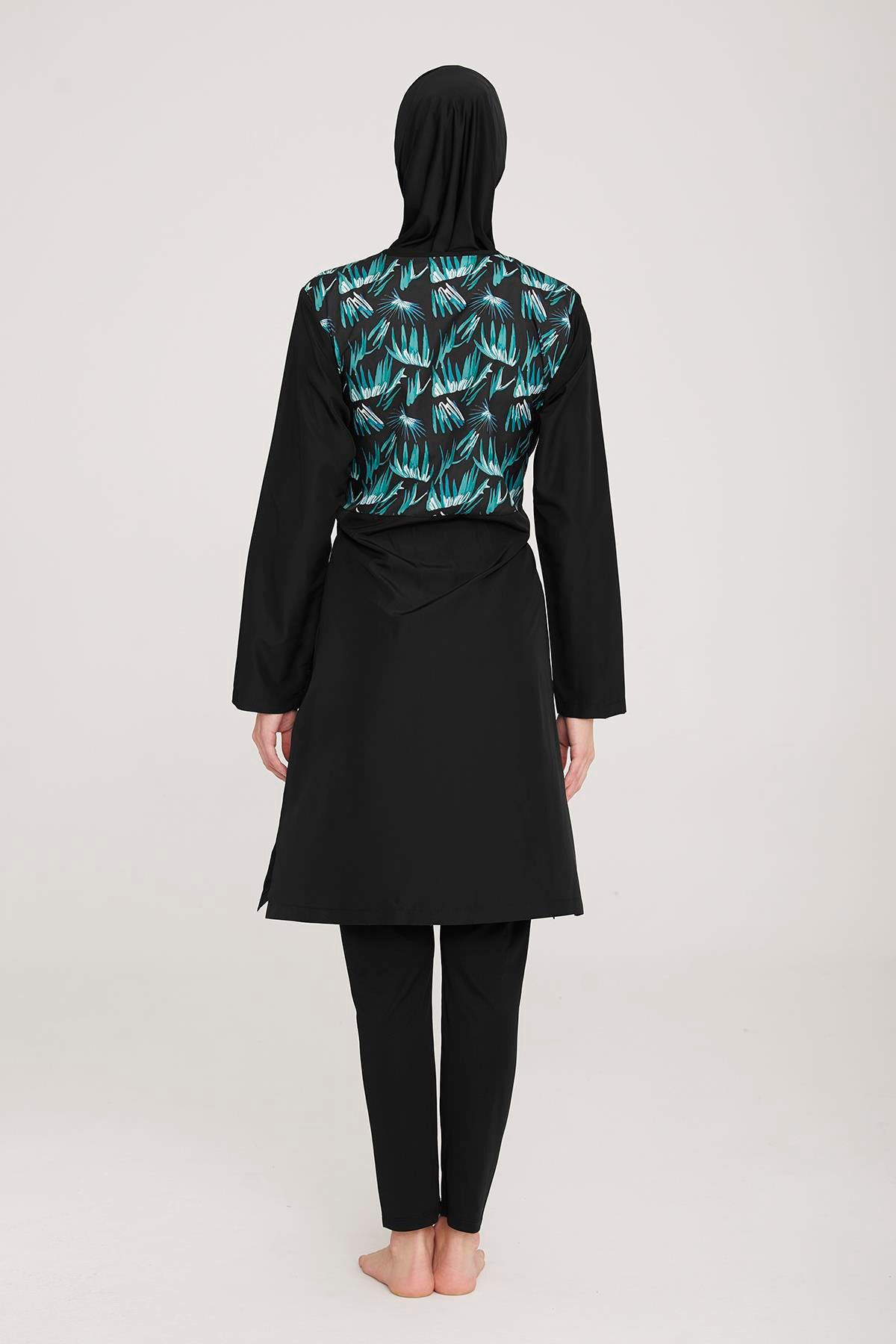 Tam Kapalı Tesettür Mayo Acahan 2 8064 Siyah Remsa Mayo