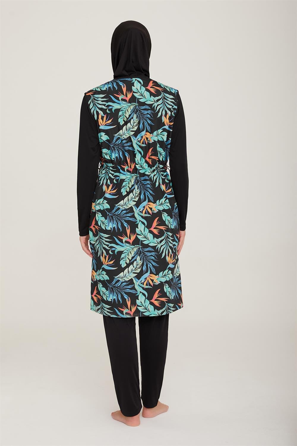 Tam Kapalı Tesettür Mayo Aren 2 9043 Siyah Remsa Mayo