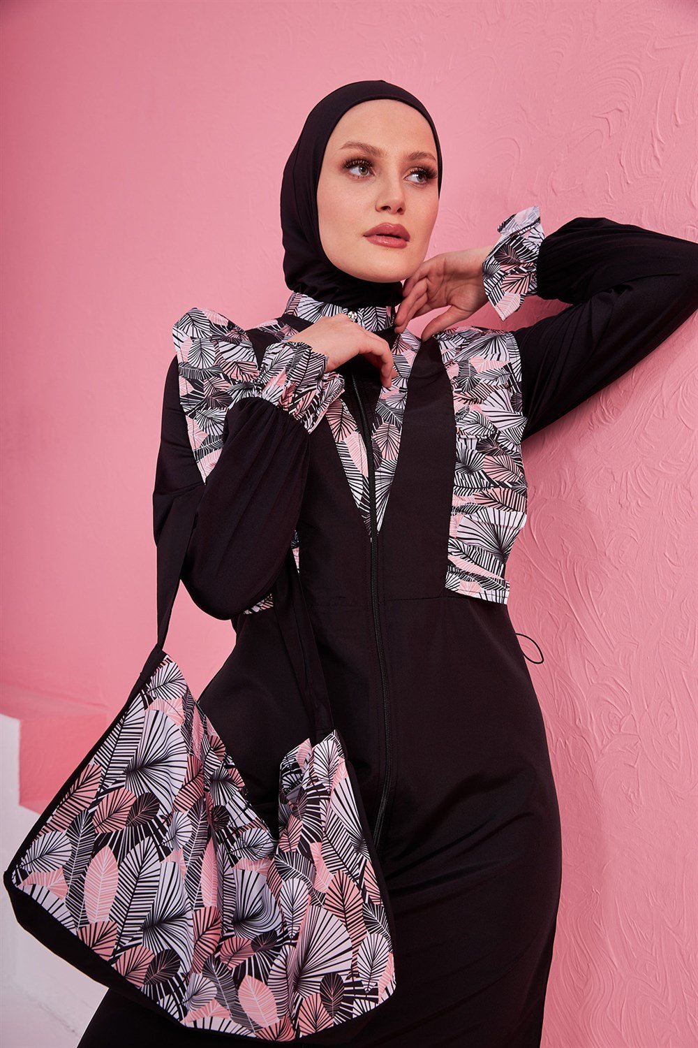 Tam Kapalı Tesettür Mayo Buğlem Yaprak  2231Y