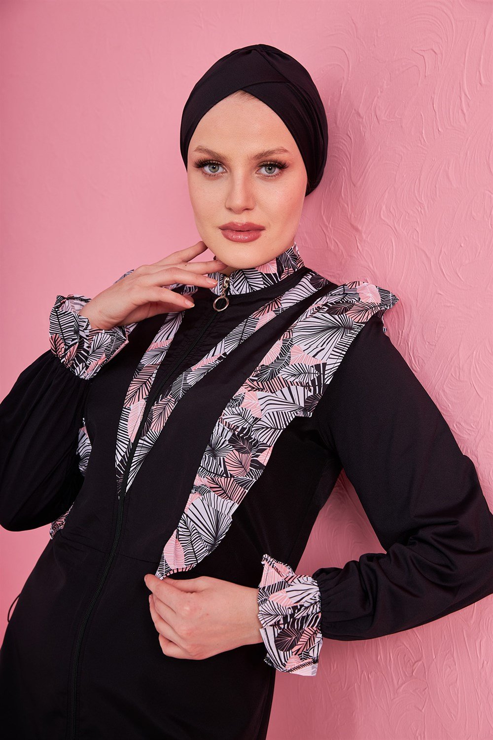 Tam Kapalı Tesettür Mayo Buğlem Yaprak  2231Y