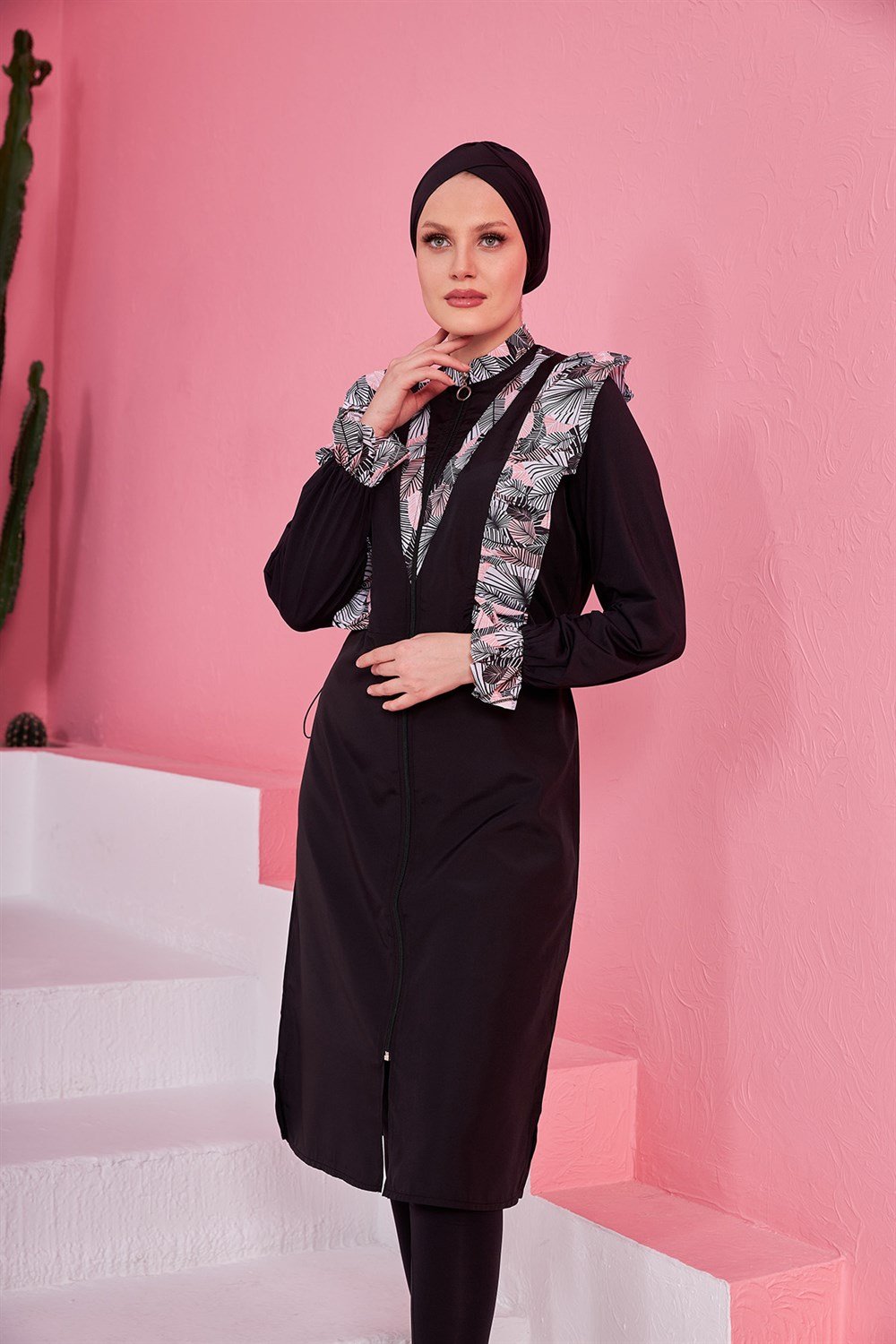 Tam Kapalı Tesettür Mayo Buğlem Yaprak  2231Y