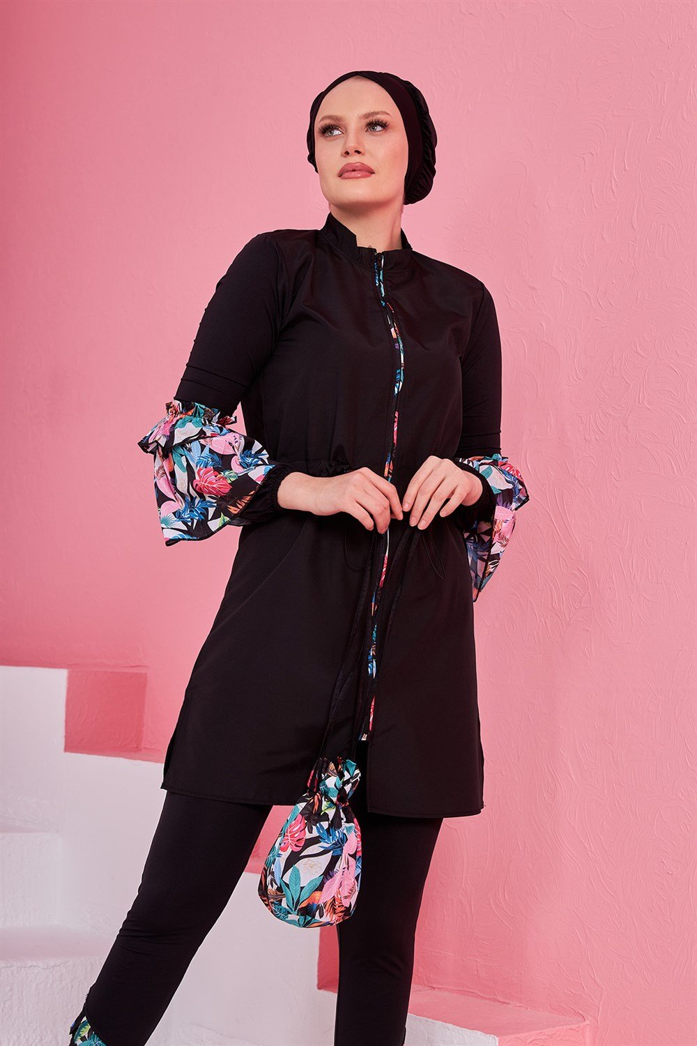 Tam Kapalı Tesettür Mayo Büşra Renkli 2230R