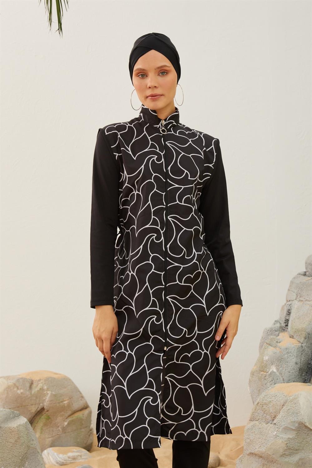 Tam Kapalı Tesettür Mayo Deniz Mayosu TD223-015