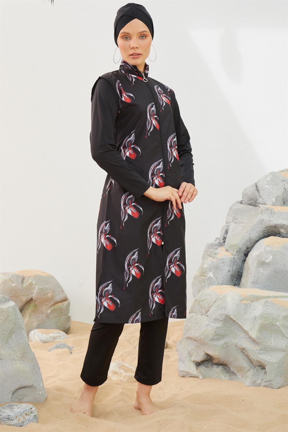 Tam Kapalı Tesettür Mayo Deniz Mayosu TD223-040