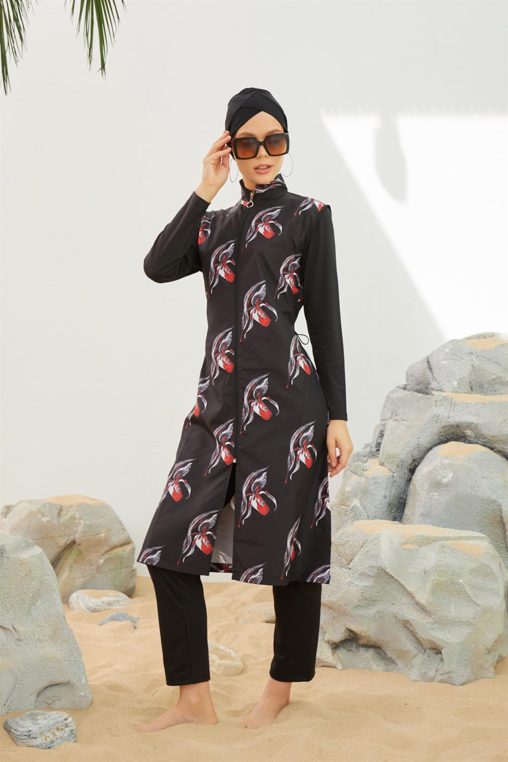 Tam Kapalı Tesettür Mayo Deniz Mayosu TD223-040