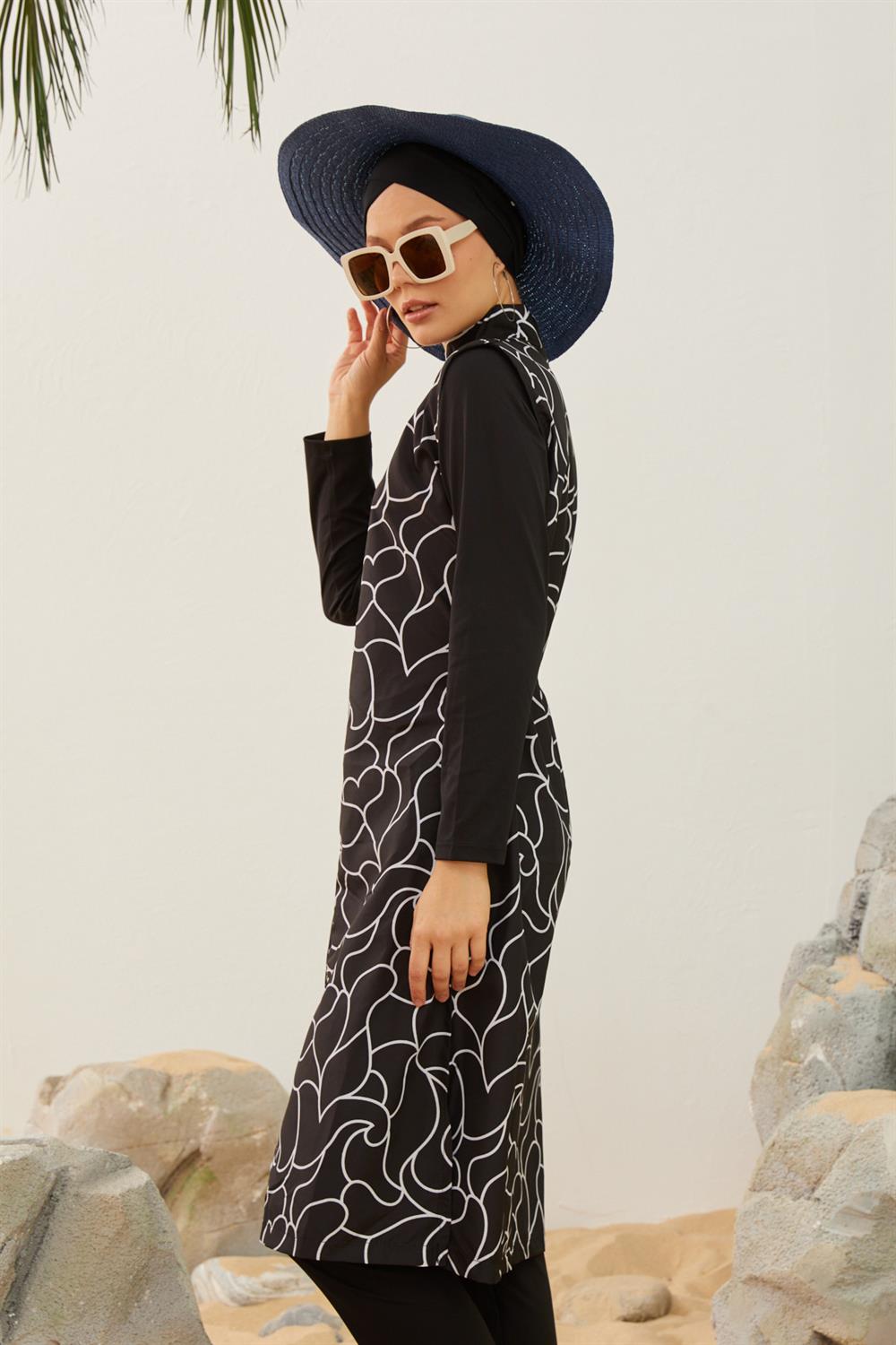 Tam Kapalı Tesettür Mayo Deniz Mayosu TD223-015