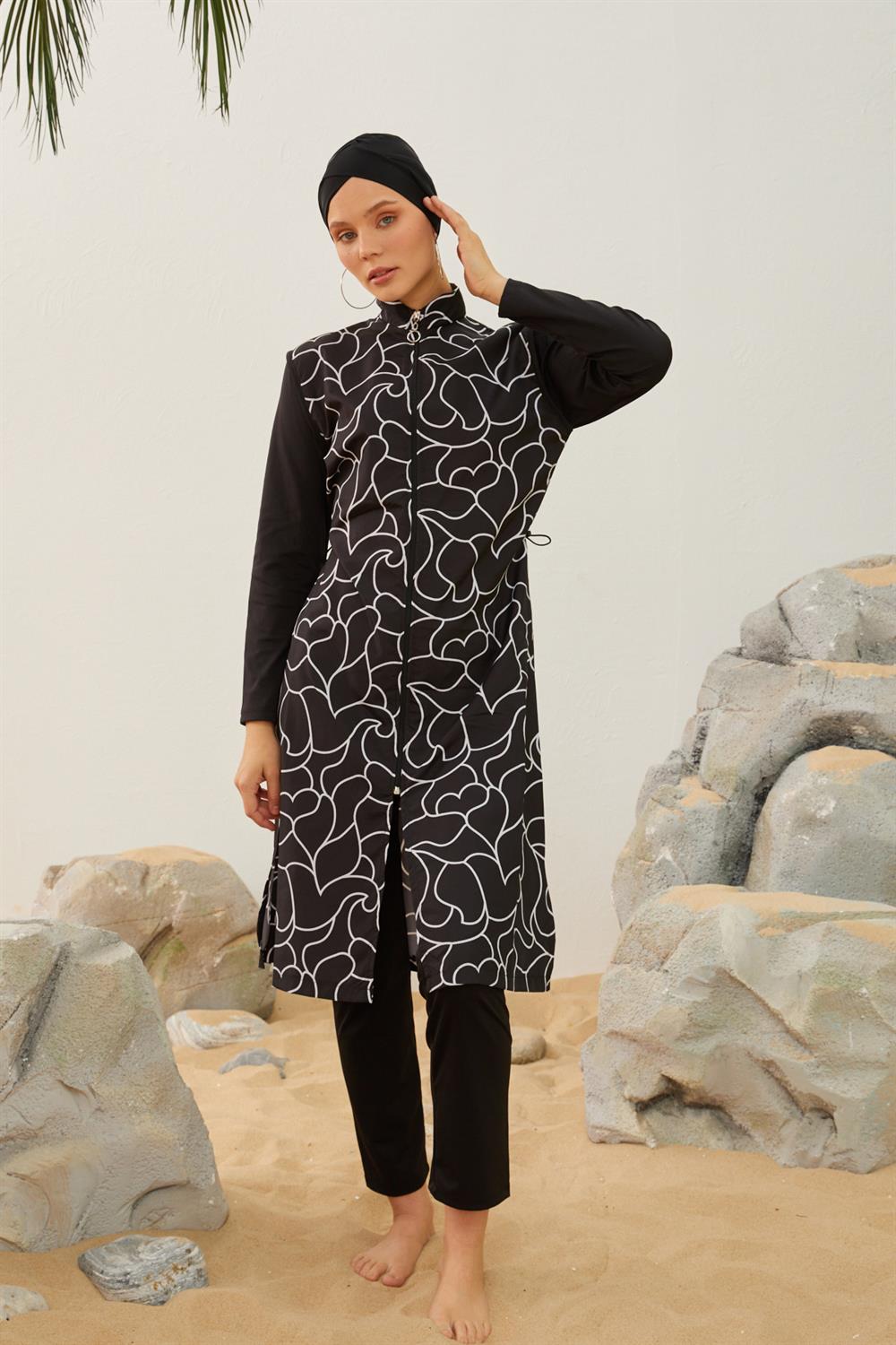 Tam Kapalı Tesettür Mayo Deniz Mayosu TD223-015