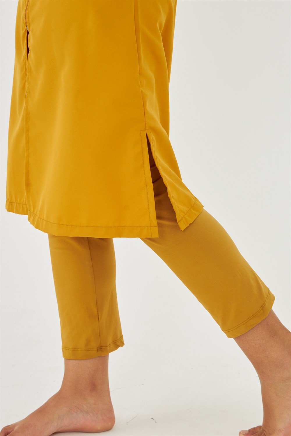 Tam Kapalı Tesettür Mayo Deniz Mayosu Hardal TD703-129