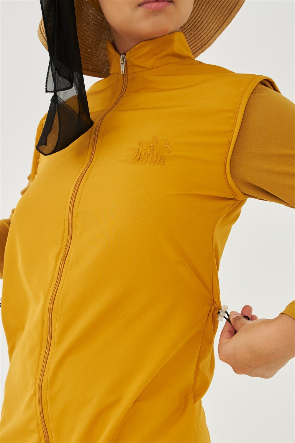 Tam Kapalı Tesettür Mayo Deniz Mayosu Hardal TD703-129