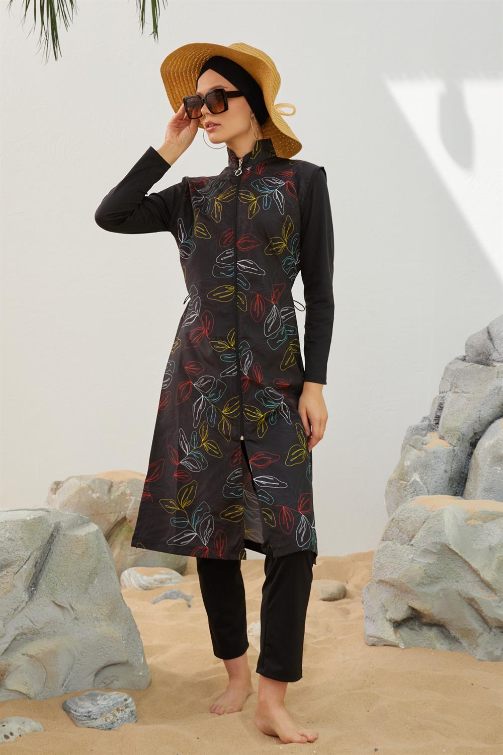 Tam Kapalı Tesettür Mayo Deniz Mayosu TD223-001