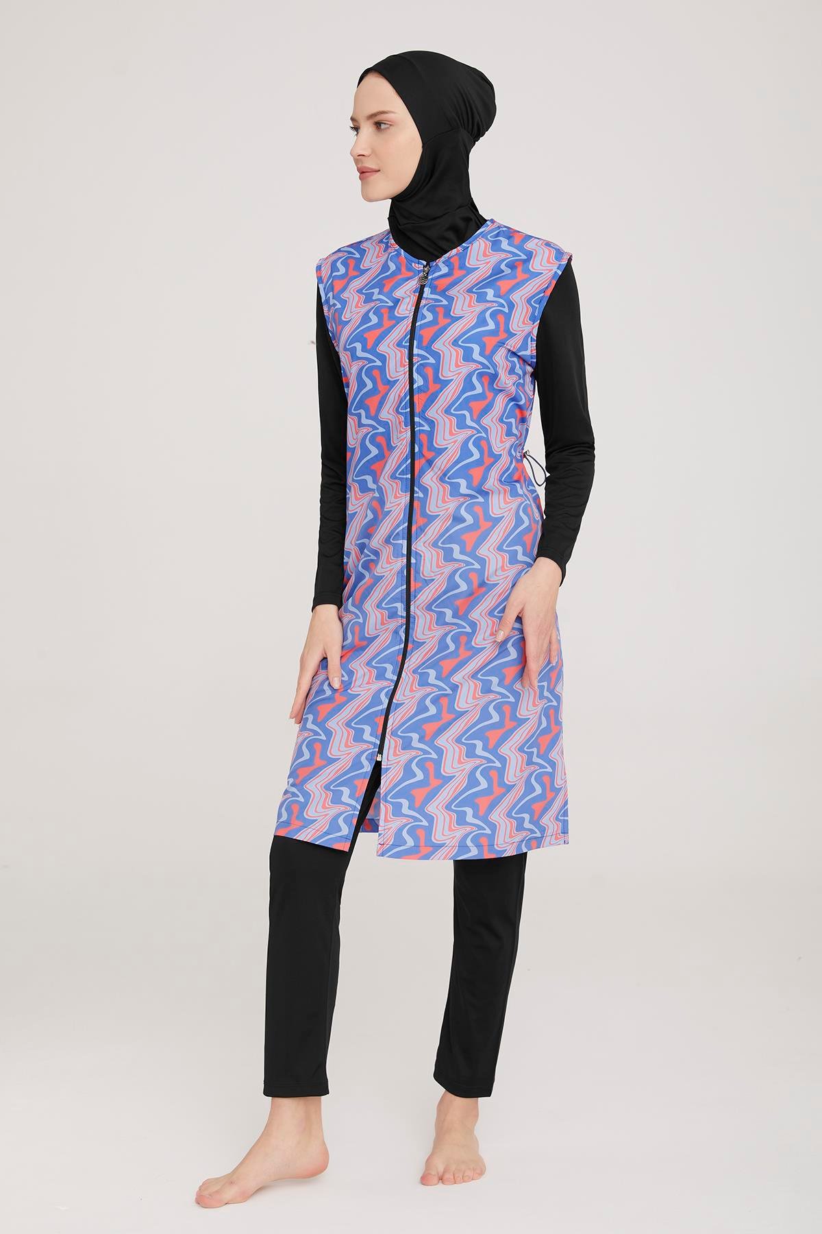 Tam Kapalı Tesettür Mayo Jaana 2 9040 Siyah Remsa Mayo