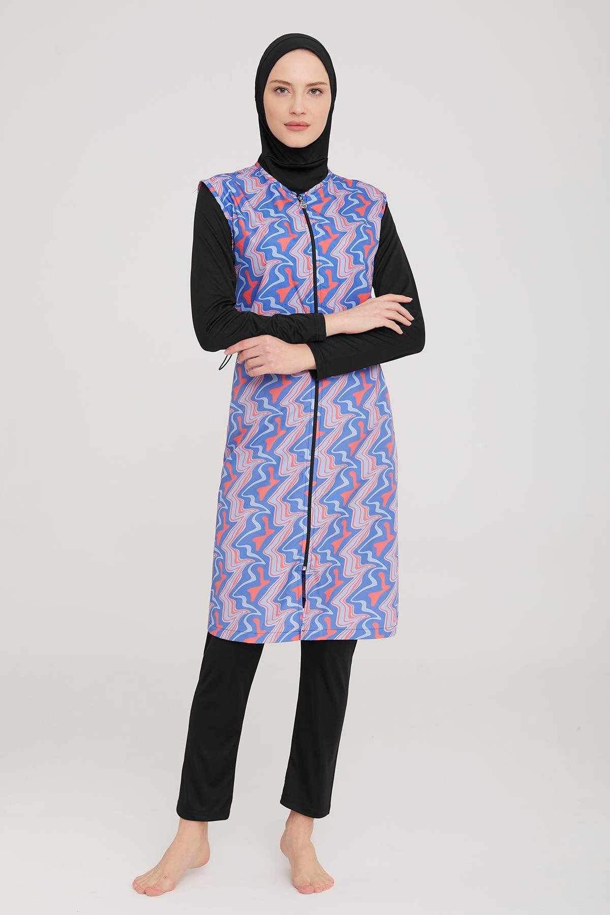 Tam Kapalı Tesettür Mayo Jaana 2 9040 Siyah Remsa Mayo