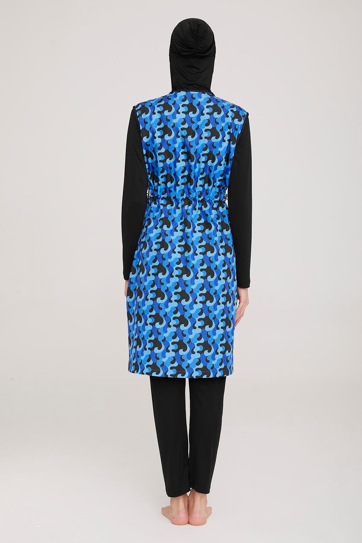 Tam Kapalı Tesettür Mayo Jaana 3 9048 Siyah Remsa Mayo