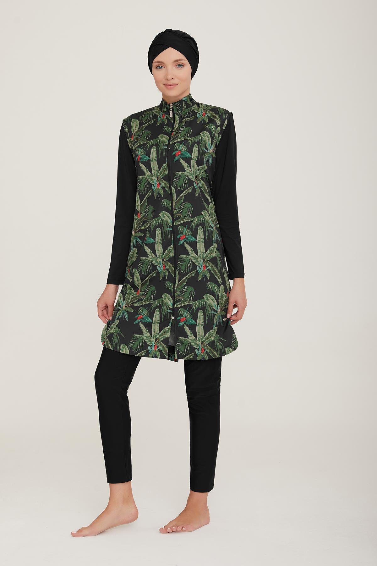 Tam Kapalı Tesettür Mayo Kyle 2237 Siyah Remsa Mayo