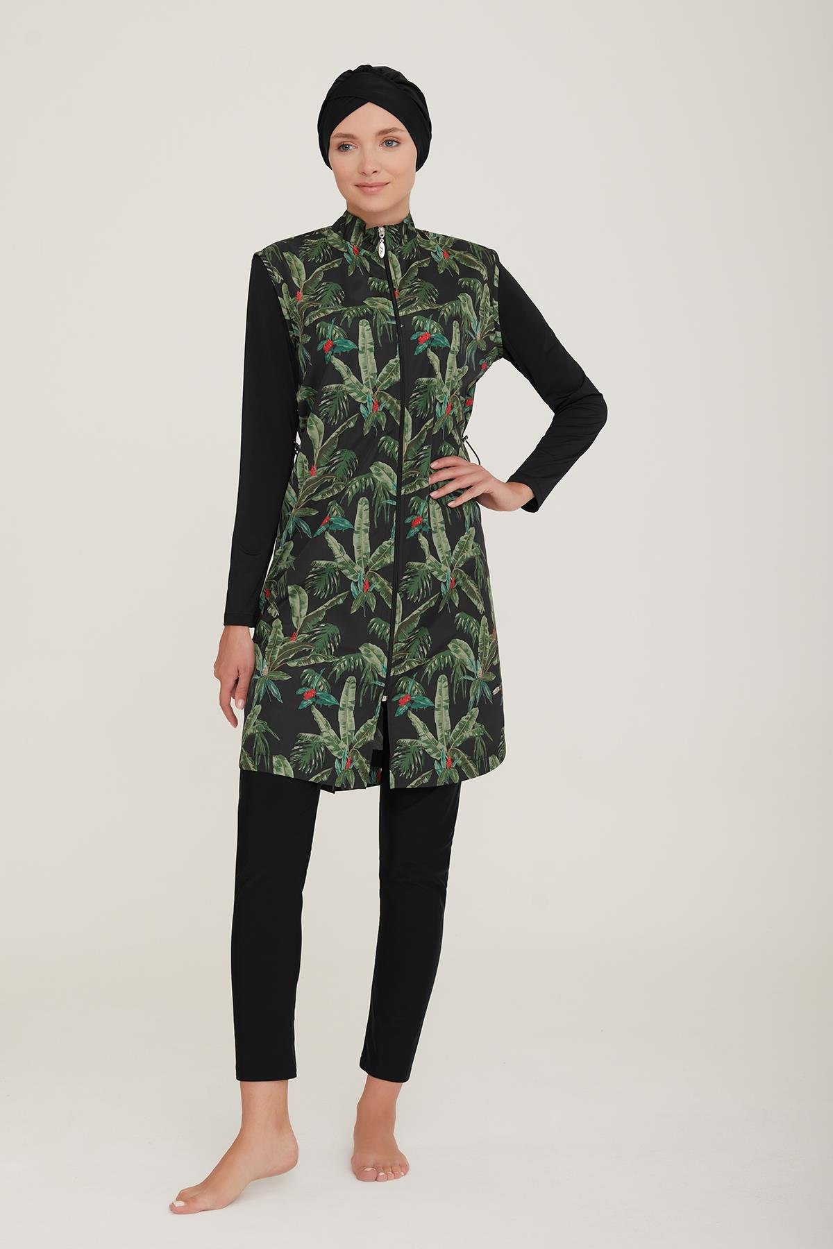 Tam Kapalı Tesettür Mayo Kyle 2237 Siyah Remsa Mayo