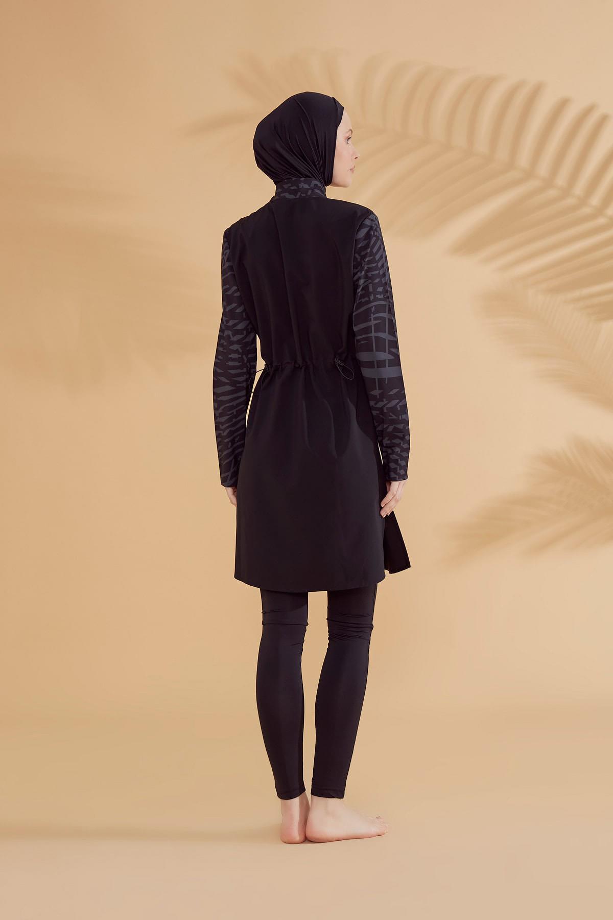 Tam Kapalı Tesettür Mayo M2324 Siyah
