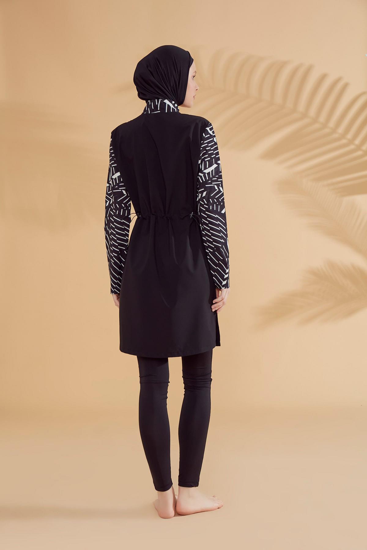 Tam Kapalı Tesettür Mayo M2326 Siyah