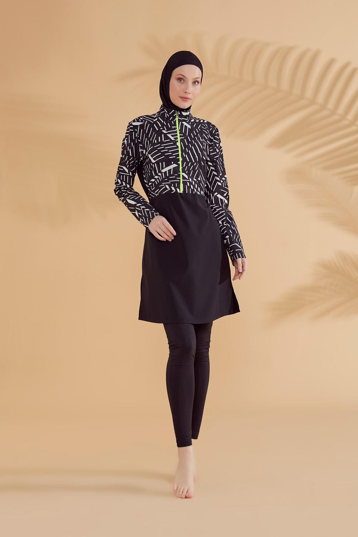 Tam Kapalı Tesettür Mayo M2326 Siyah