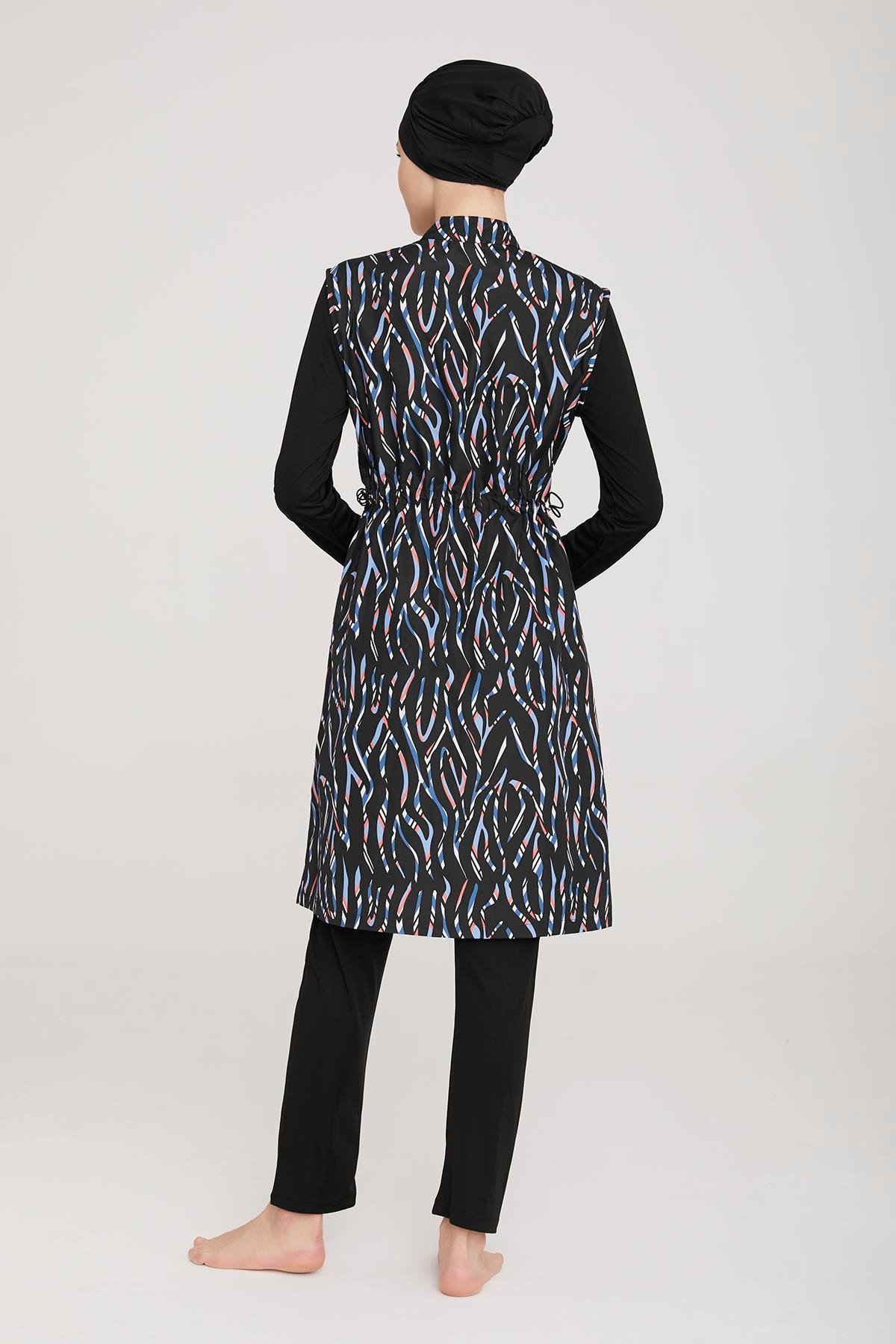 Tam Kapalı Tesettür Mayo Molly 1 9051 Siyah Remsa Mayo