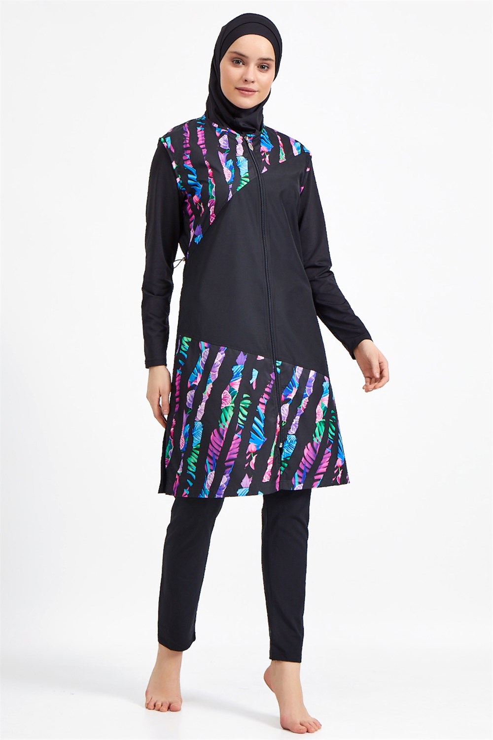 Tam Kapalı Tesettür Mayo Rozamay 0941 Siyah