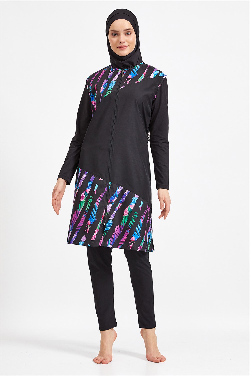 Tam Kapalı Tesettür Mayo Rozamay 0941 Siyah