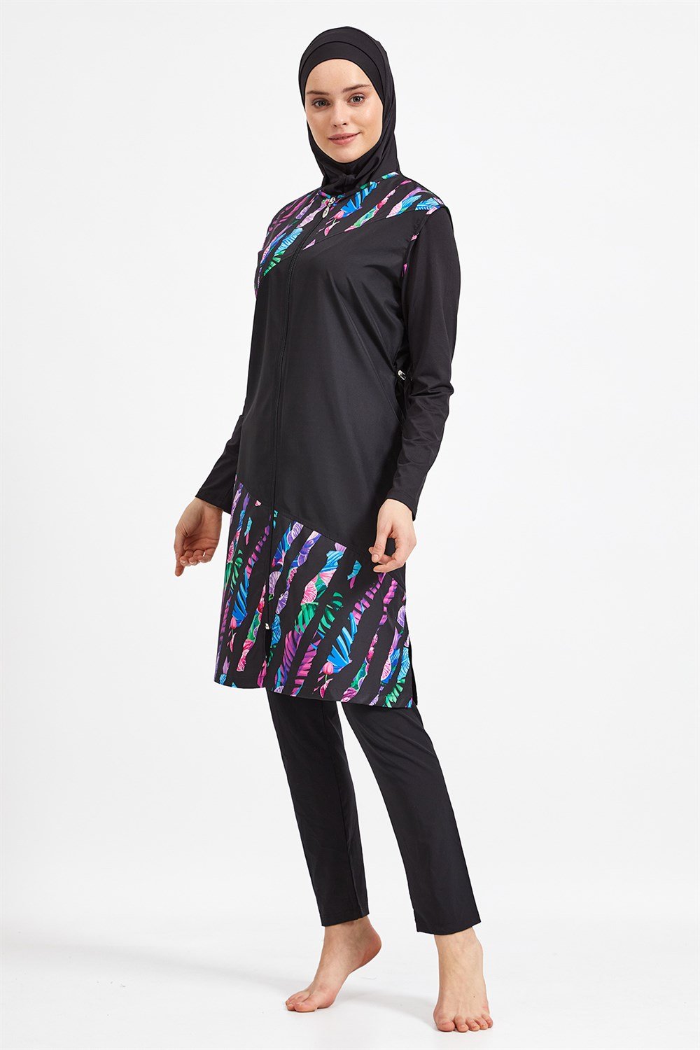 Tam Kapalı Tesettür Mayo Rozamay 0941 Siyah