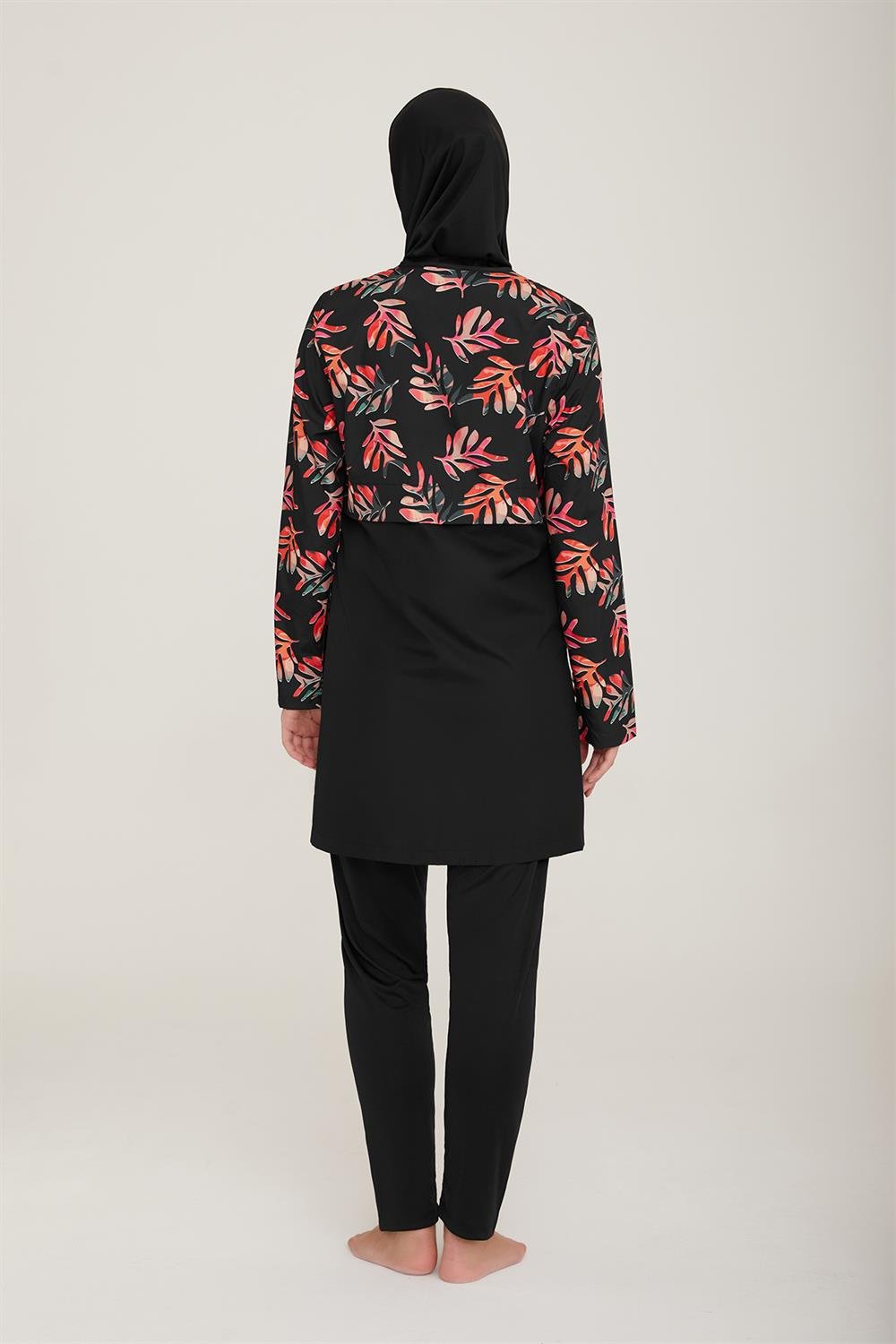 Tam Kapalı Tesettür Mayo Sadun 2 9056 Siyah Lacivert Remsa Mayo