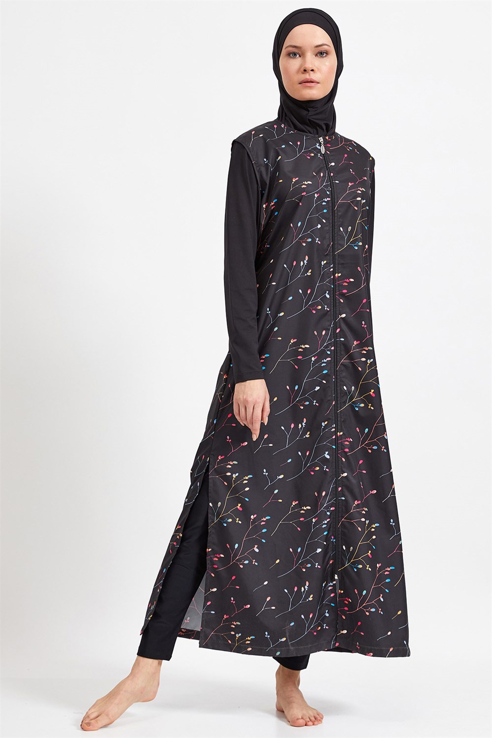 Tam Kapalı Tesettür Mayo Tam Boy 2221 Siyah