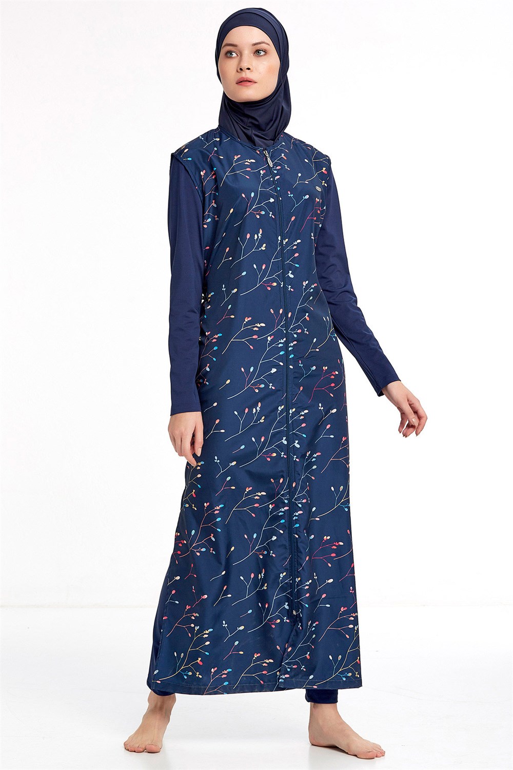 Tam Kapalı Tesettür Mayo Tam boy Adasea 2221 Koyu Lacivert