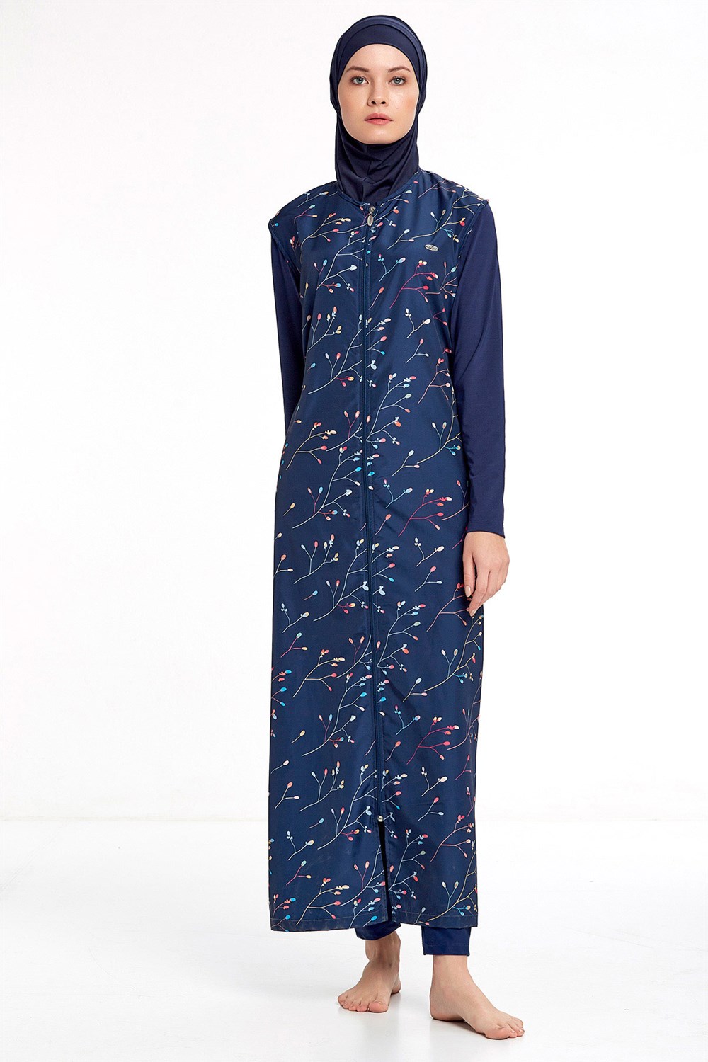 Tam Kapalı Tesettür Mayo Tam boy Adasea 2221 Koyu Lacivert